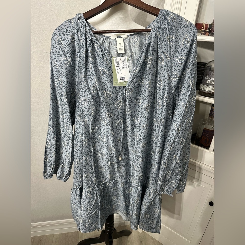 H&M Blue Relaxed Midi Dress